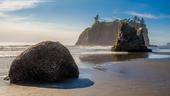 Rocks abound near Abbey Island on Ruby Beach