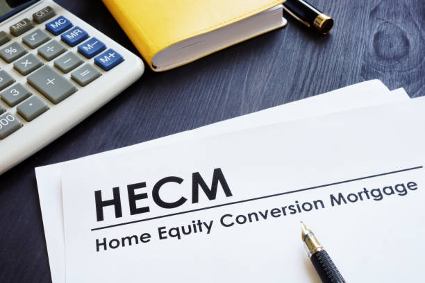 istock Home Equity Conversion Mortgage HECM on a desk. 1005011772