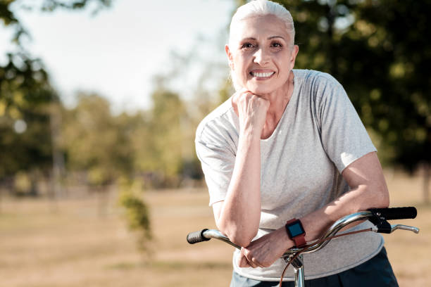 istock Positive delighted woman enjoying sport 1005014074