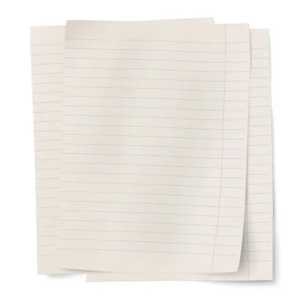 Vector illustration of Vector stack of notebook paper sheets isolated on white background