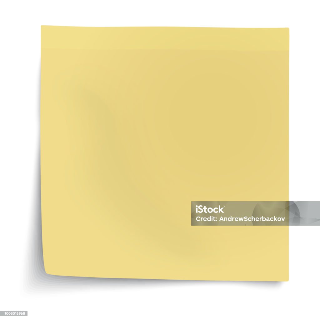 Sticky Notes Facing Front Yellow Sticky Note With Turned Up Corner Isolated On White Background ...
