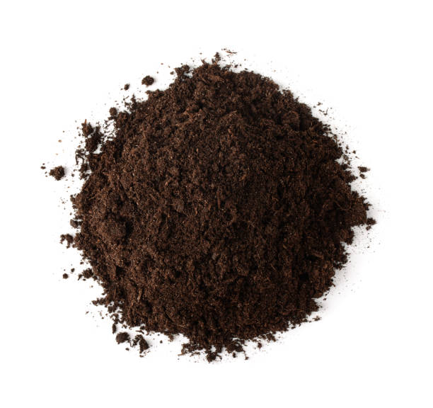 Pile of soil Pile of soil, top view isolated on white overcasting stock pictures, royalty-free photos & images