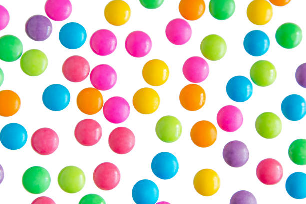 colorful chocolate coated candy isolated on white background