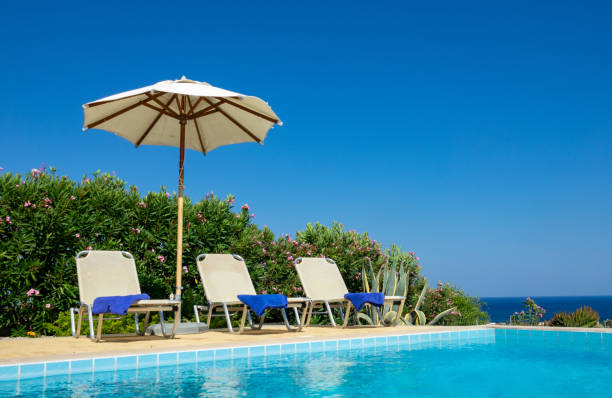istock Holiday villa swimming pool 1005059682