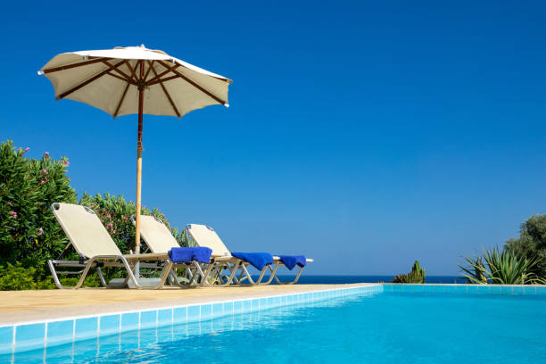 istock Holiday villa swimming pool 1005059696