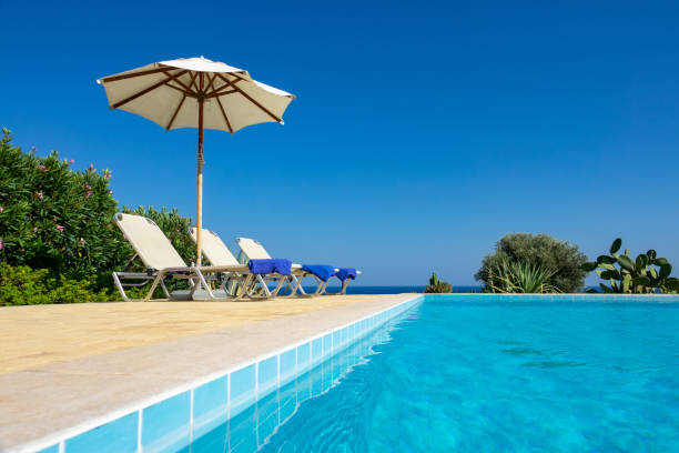 istock Holiday villa swimming pool 1005059700