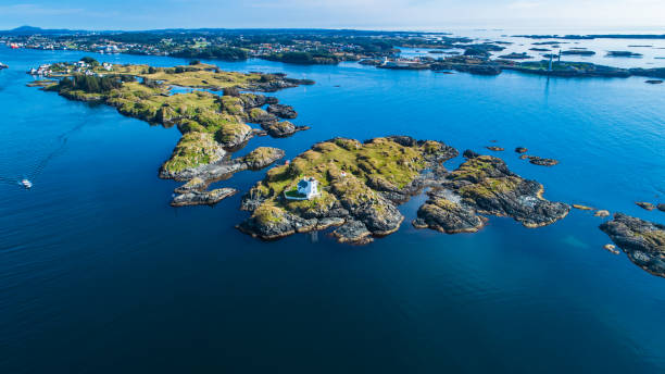 Aerial view Haugesund, Norway. stock photo