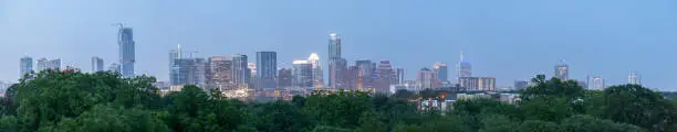 Austin Texas Building Skyline After the the Lights are on