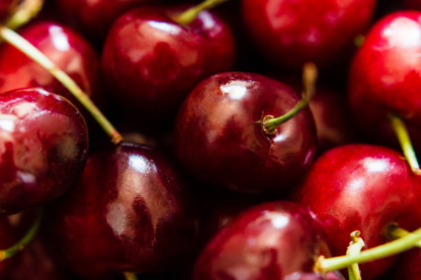 istock Ripe cherries. View from above. Cherry background. 1005073578