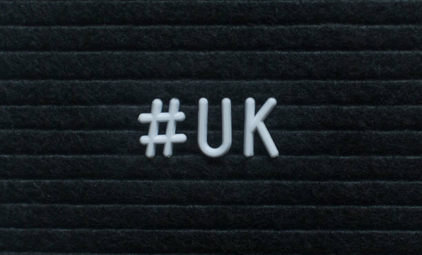 istock Hashtag word #uk written on the letter board. 1005088448