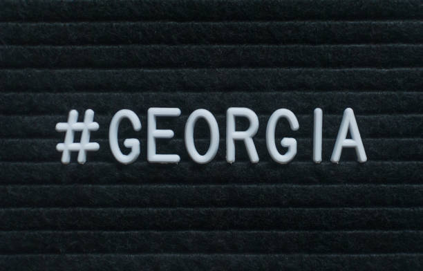 istock Hashtag word #georgia written on the letter board. 1005088538