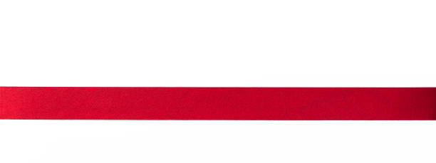 istock Red satin ribbon band stripe fabric bow isolated on white background with clipping path 1005123804