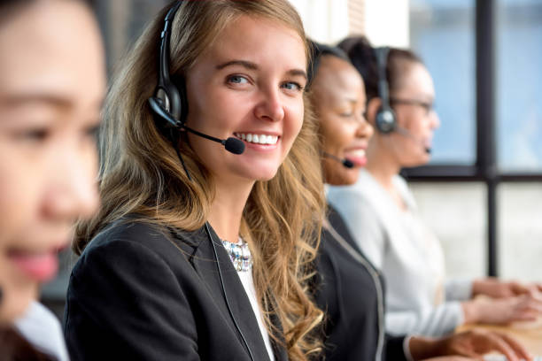 istock Woman customer service agent working in call center 1005124684