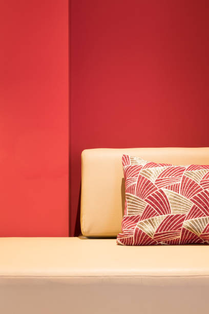 istock Modern sofa bed and backrest pillow at living room area 1005127492