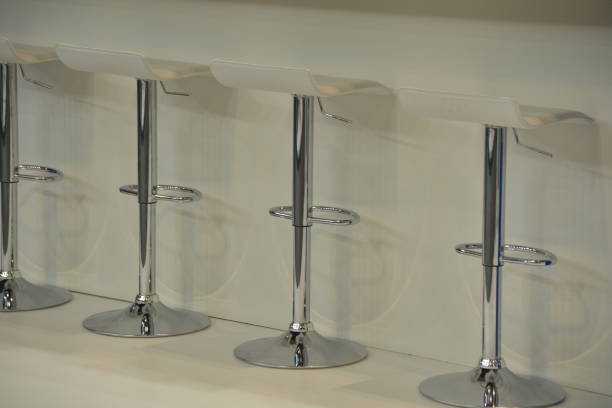 istock Modern metal bar stools with a plastic seat 1005150654