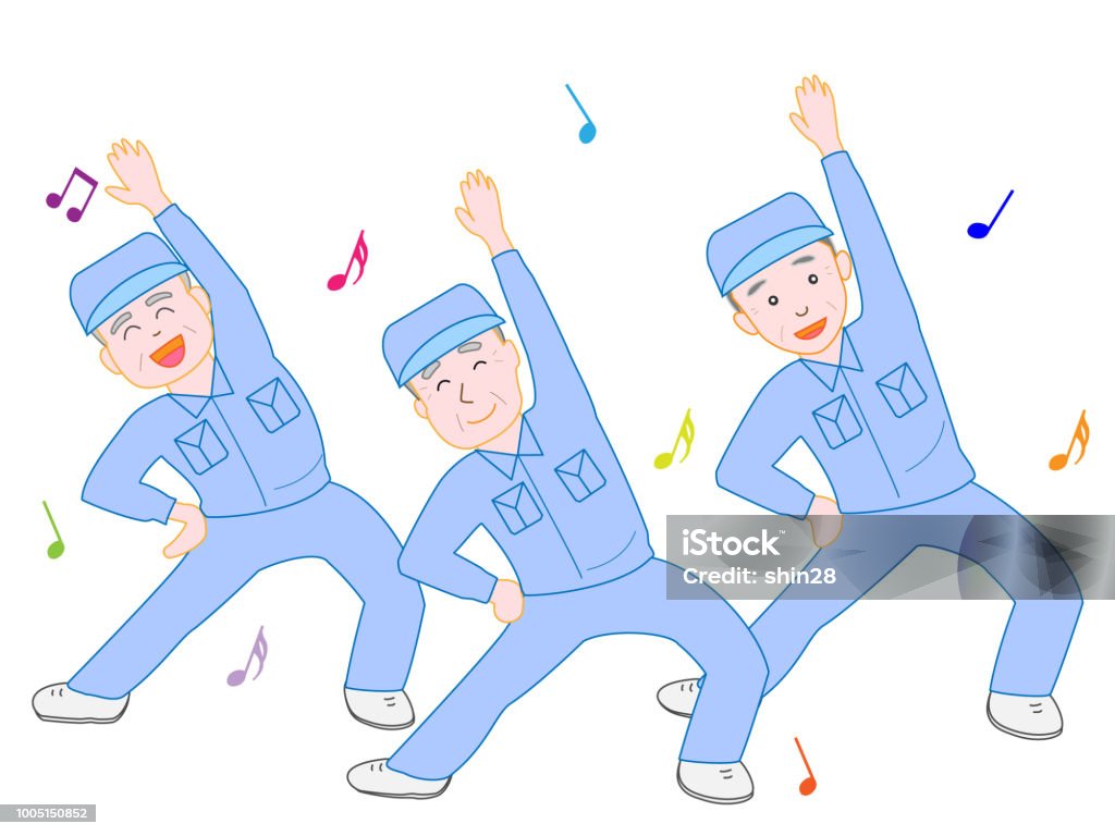 senior worker Elderly people who work hard at work. Active Lifestyle stock vector