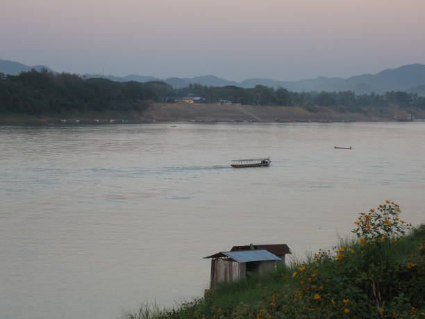 istock Boat on the Mekong River at dusk 1005170568