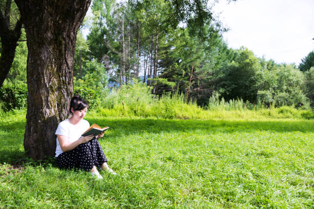 istock Woman reading a book under the tree 1005170878
