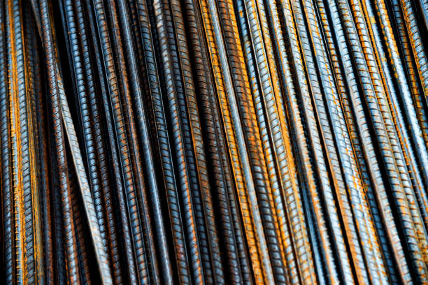 A pile of steel bars background