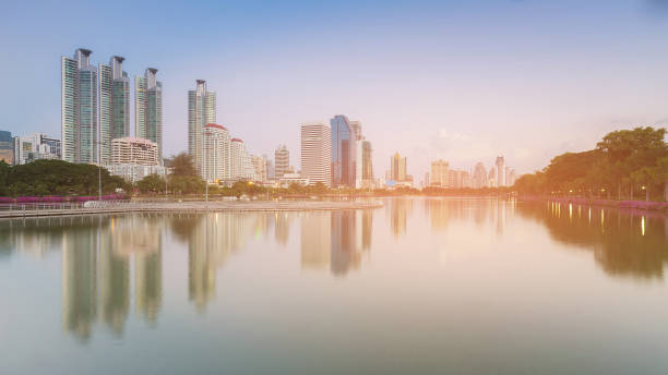 istock Reflection water of Office building 1005200148