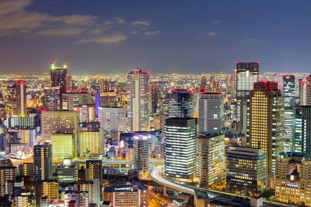 istock Night light Osaka city office building 1005205134
