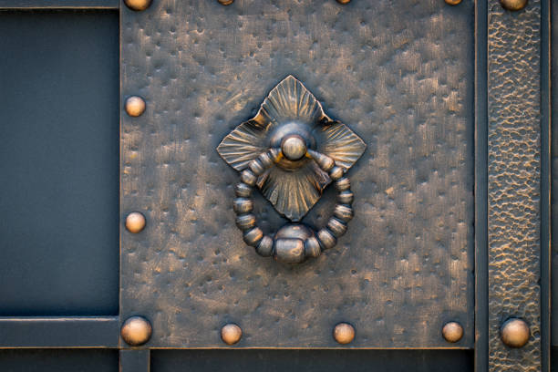 istock beautiful decorative metal elements forged wrought iron gates 1005214084