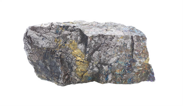 pentlandite isolated on white - sulfide imagens e fotografias de stock