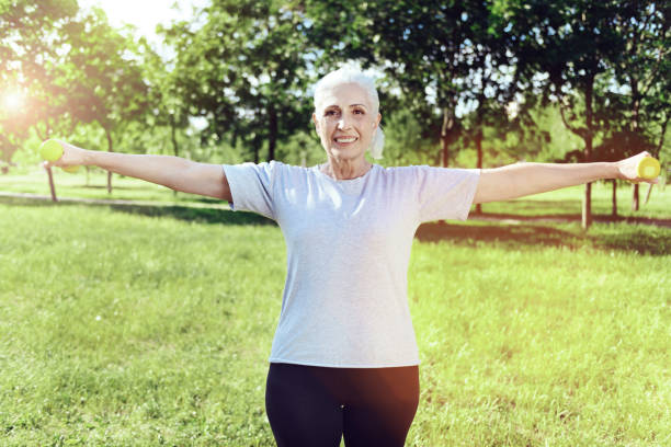 istock Happy strong pensioner looking proud and excited 1005232548