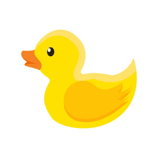 illustrazioni stock, clip art, cartoni animati e icone di tendenza di сharming ducky di gomma per un bagno. illustrazione vettoriale. - rubber duck rubber toy yellow
