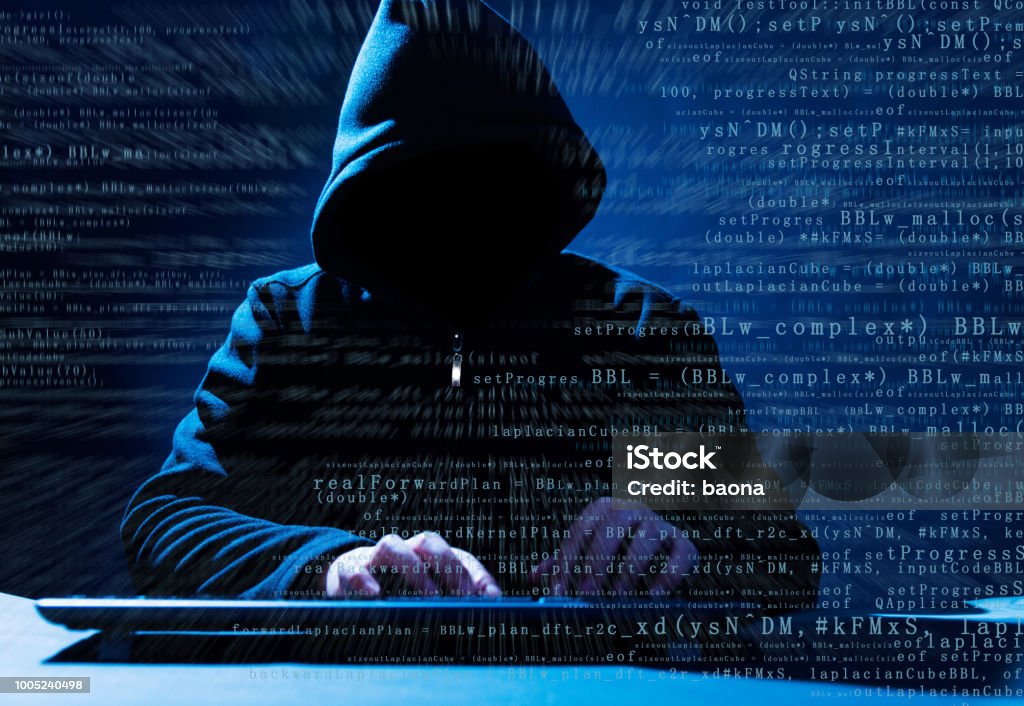 Computer E Hacker The Computer Hacker Is Typing Stock Photo - Download Image Now ...