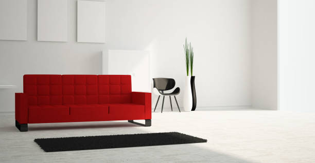 istock Modern and minimalist bright interior of living room 1005251654
