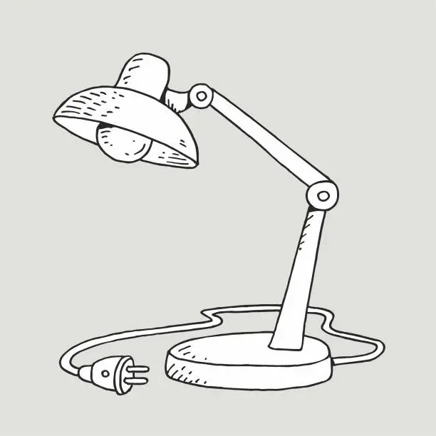 Vector illustration of Hand-drawn table lamp