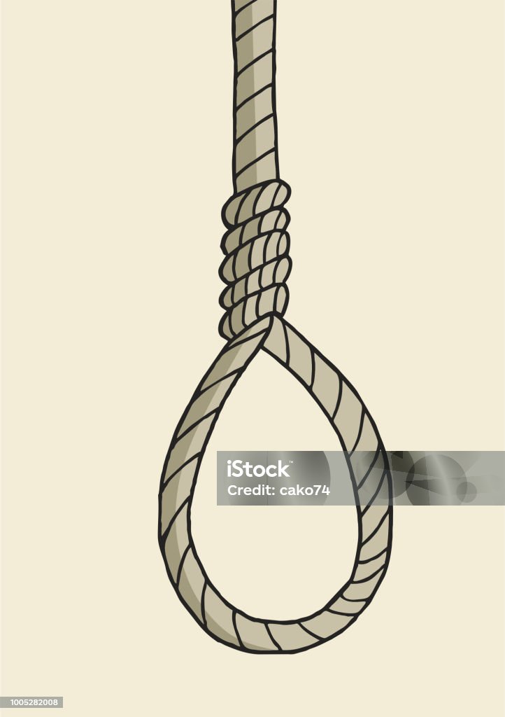 Rope noose hanging rope Cartoon stock vector