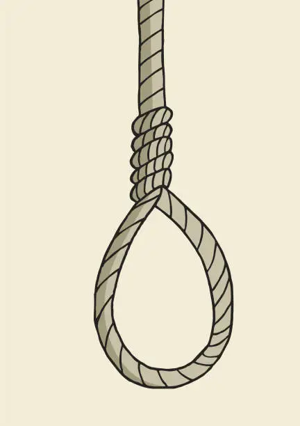 Vector illustration of Rope noose hanging