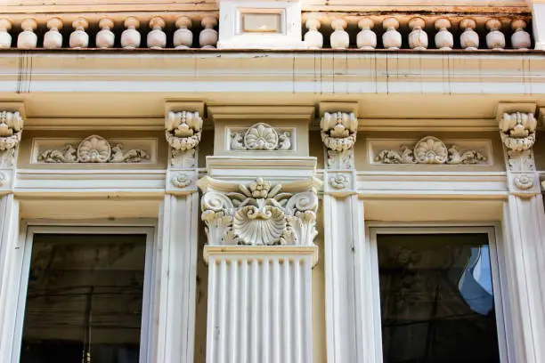 Details of Art-Nouveau decor of facade in Old Tbilisi, Georgia.