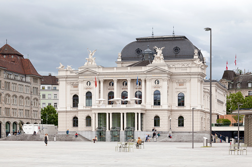 Zurich, Switzerland - June 12 2018 : The Zürich Opera House (German: Opernhaus Zürich) is an opera house in the Swiss city of Zürich.