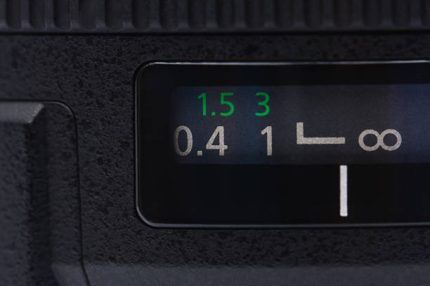 istock Distance numbers of the camera lens. 1005294448