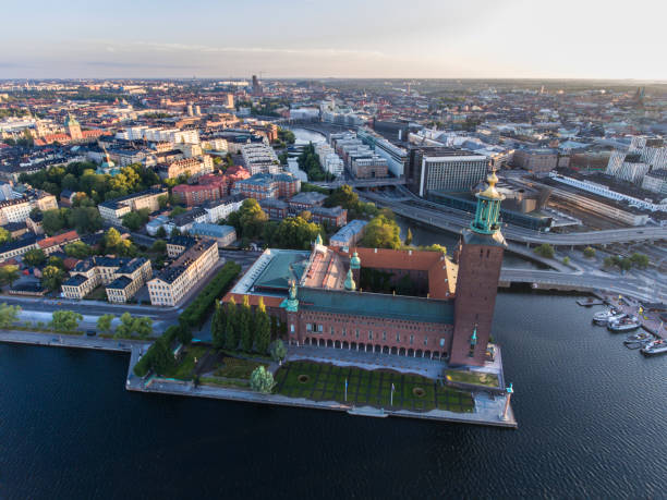 istock Aerial view over Stockholm Old Town Hall 1005304764