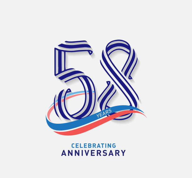 Anniversary ribbon shape numbers with swoosh. Celebrating anniversary event party template.