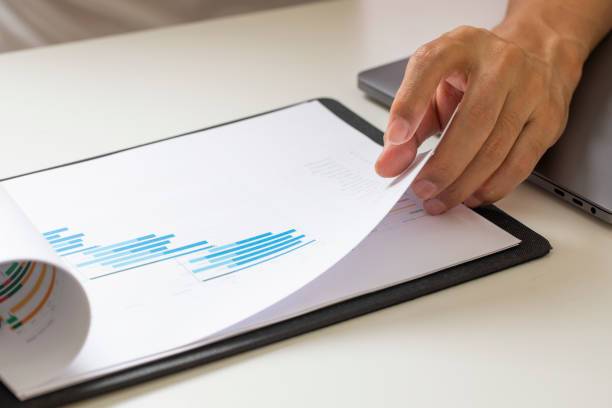 istock Business person analyzing financial on paperwork 1005339480