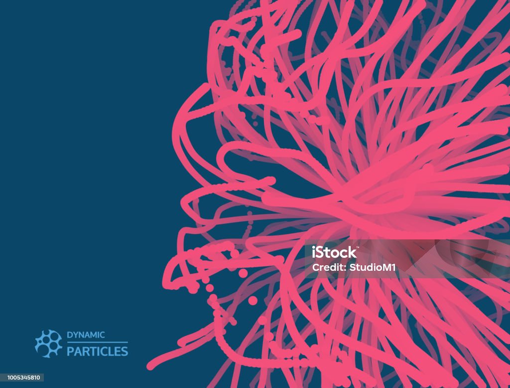 Abstract Science Or Technology Background Array With Dynamic Particles ...