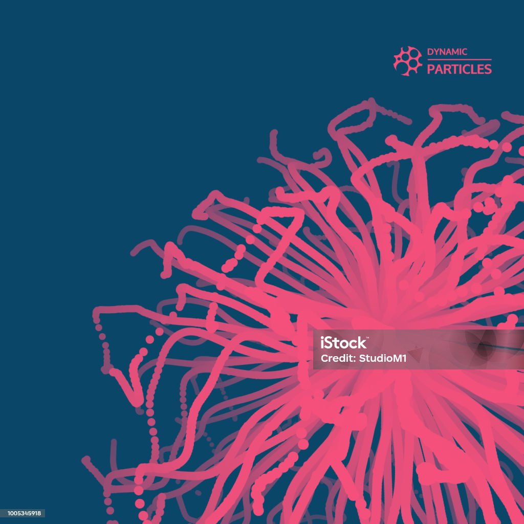 Abstract Science Or Technology Background Array With Dynamic Particles ...