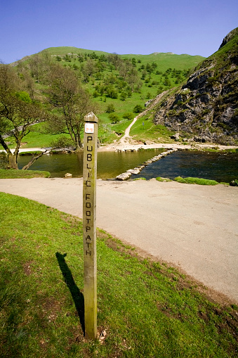 Peak District National Park Derbyshire England UK Valley of the River Dove Footpath Dovedale