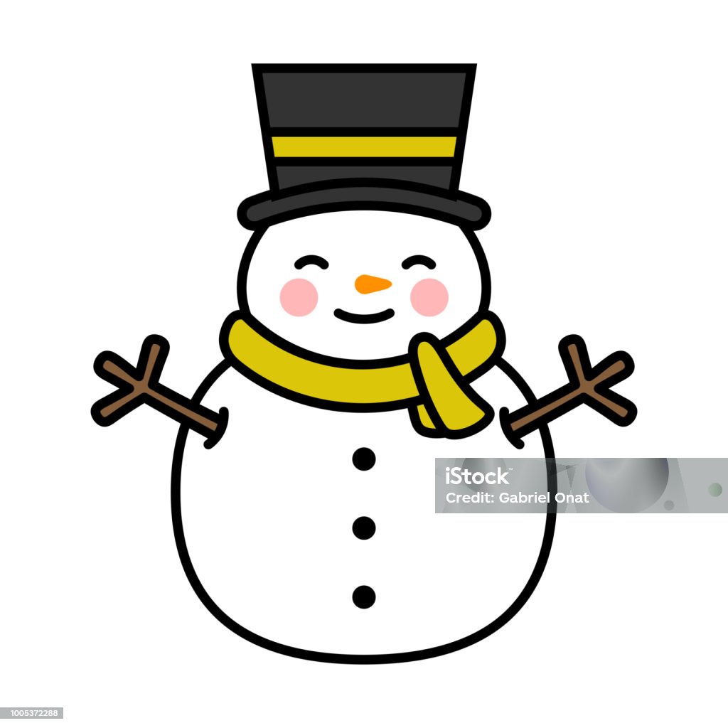 Snowman logo Cartoon Snowman Mascot Icon, Vector illustration Adult stock vector