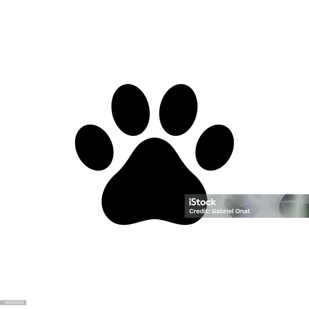 Logo d’icône patte chien - clipart vectoriel de Chien libre de droits