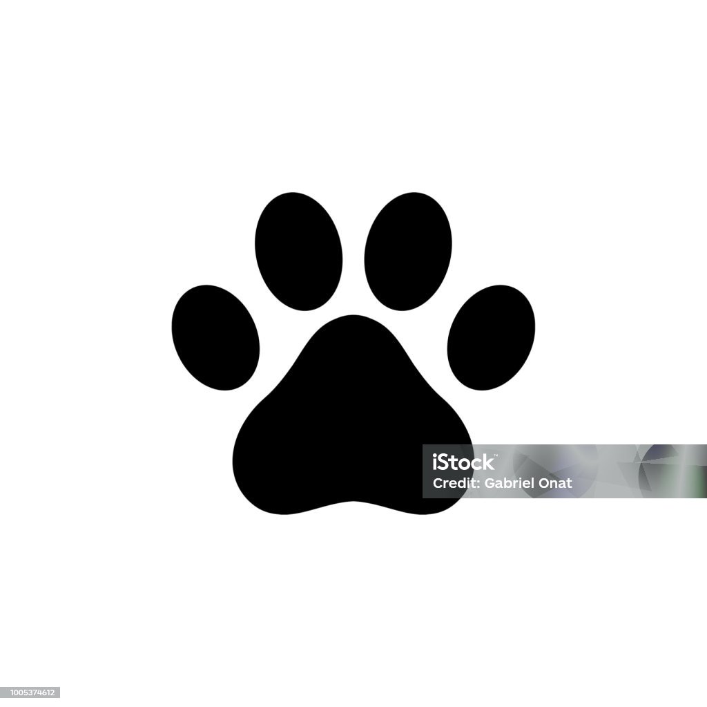 Dog paw icon logo Animal Paw Vector Icon Dog stock vector