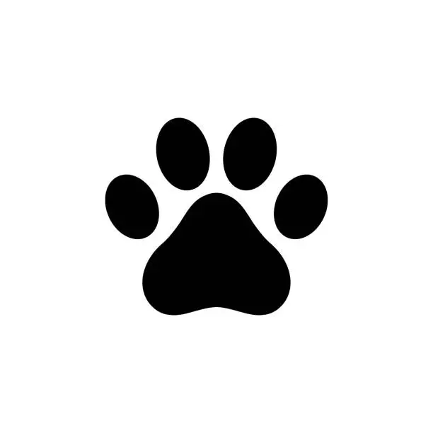 Vector illustration of Dog paw icon logo