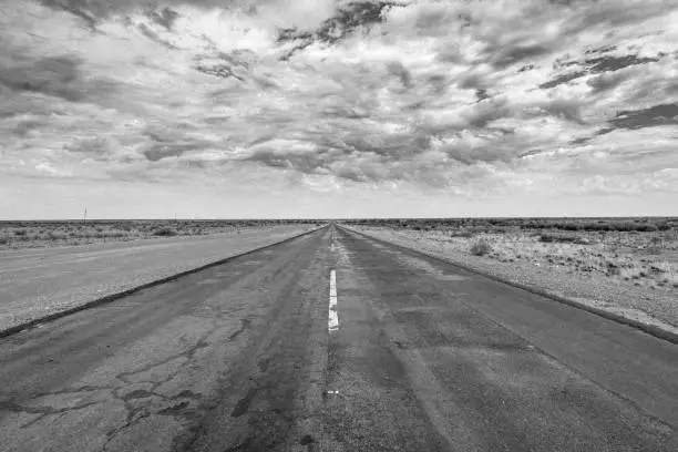 Endless road off Namibia dessert road