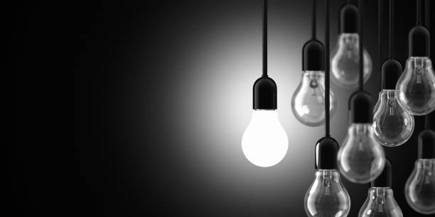 IDEA Light bulb concept. 3D Render light bulb photos stock pictures, royalty-free photos & images