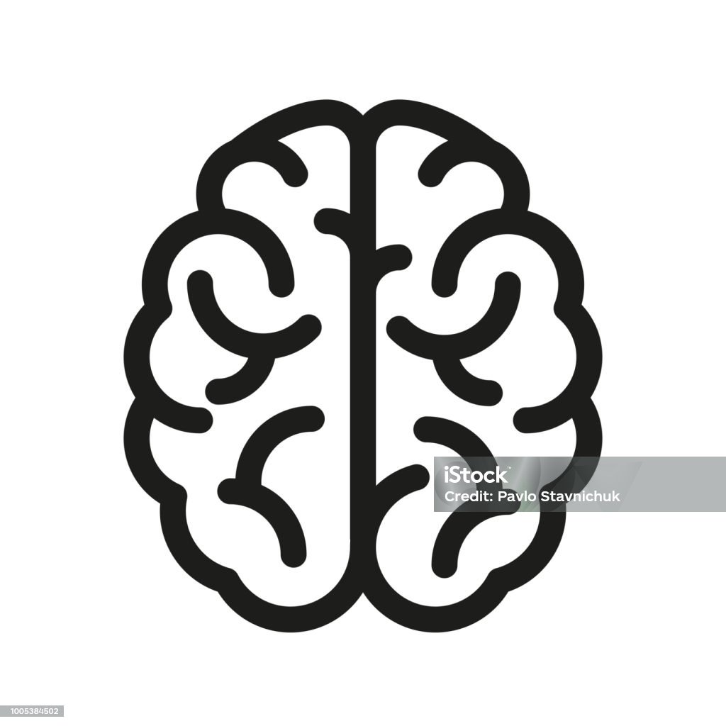 Icono del cerebro humano - vector - arte vectorial de Ícono libre de derechos
